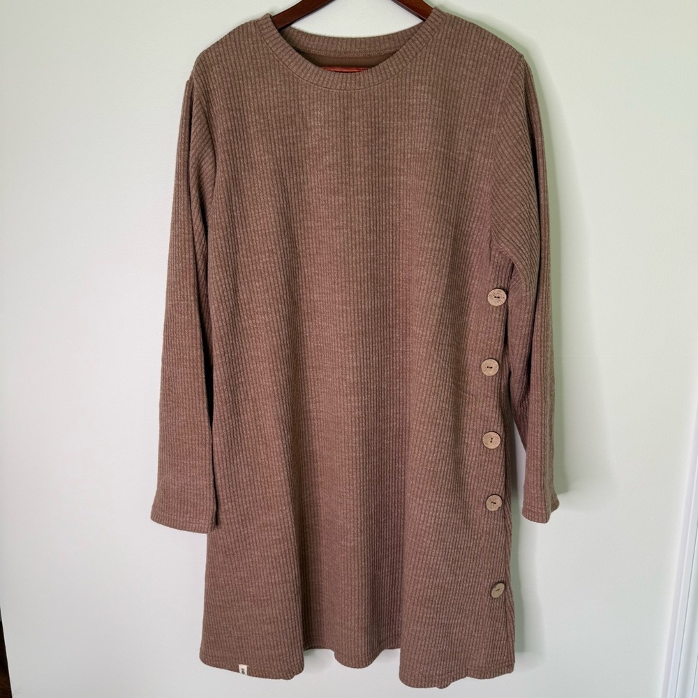 NWT Simply Southern The Courtney Dress Boho Neutral Sweater Dress Sand Size XXL